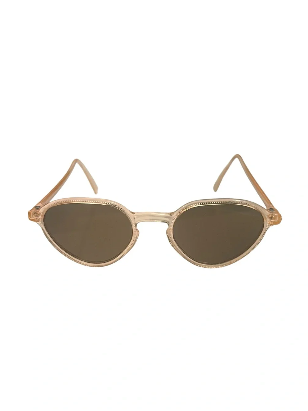 Vintage 1950s 60s Kids Clear Lucite Round Sunglasses Mid Century